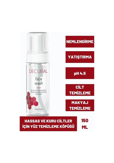 Decubal Daily Hassas ve Kuru Ciltler İçin Yüz Temizleme Köpüğü 150 ML