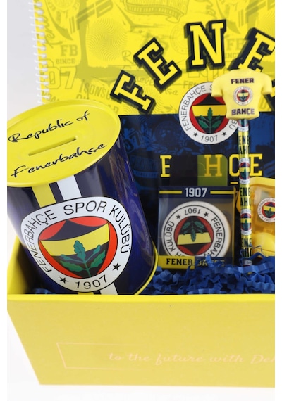 Dekomus Özel Kutulu Lisanslı Fenerbahçe Kırtasiye Seti Altın