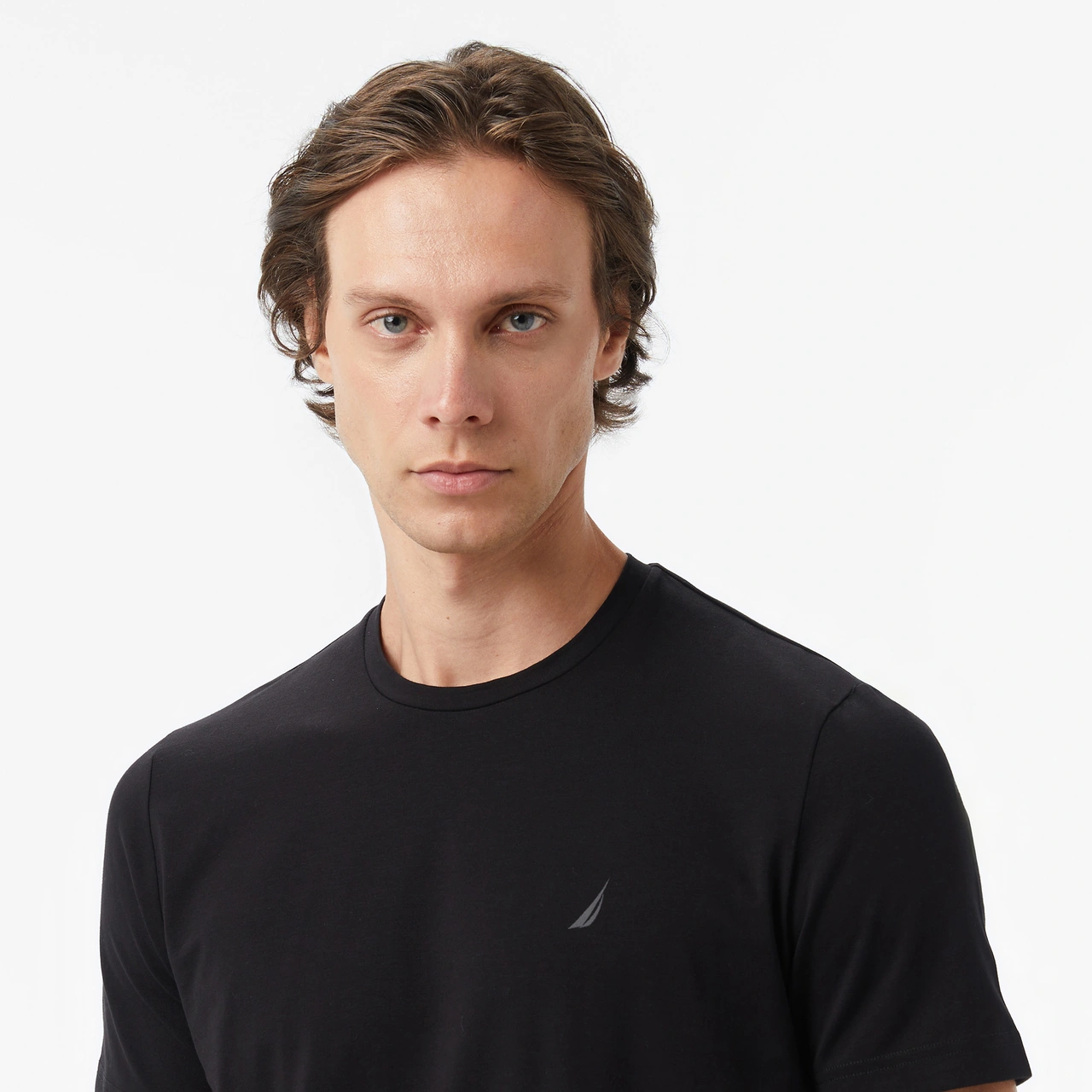 Nautica Erkek Siyah Classic Fit T-shirt Düz V55340t Siyah