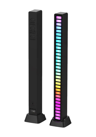 Araç İçi Ofis Oyuncu Ambiance Rgb Sese Duyarlı Taşınabilir Ekolayzer Led Çubuk Çok Renkli