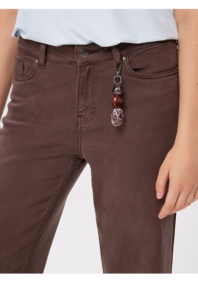 Faik Sönmez Wıdeleg Fit Gold Aksesuar Detaylı Elastanlı Jean Pantolon W27jpn001 Uw27jpn00130 Kahve