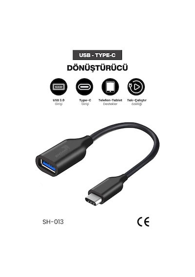 Otg Veri Kablosu Tip C Usb 3.0 Adaptörü A Hızlı Veri Aktarma Cep Telefon Tablet Pc Araba İçin Kablo