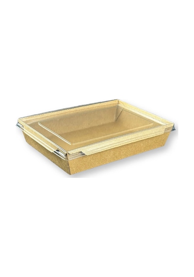 Kapaklı Kraft Yemek Kabı Lunch Box 2100ml