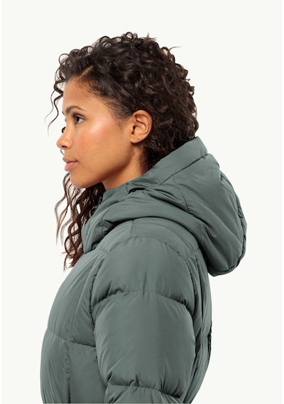 Jack Wolfskin Frozen Lake Coat Kadın Mont-1206132 Slate Green/olive Night/black Taş