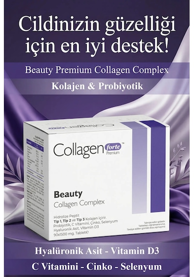 Collagen Forte Platinum Premium 3 Tip Kolajen Hyalüronik Asit 90 Tablet