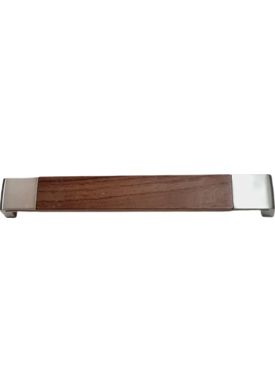 Metal İnox Ayak Ceviz Desenli 224 Mm Kulp 7 Adet Dolap Ve Çekmece Kulbu Krom