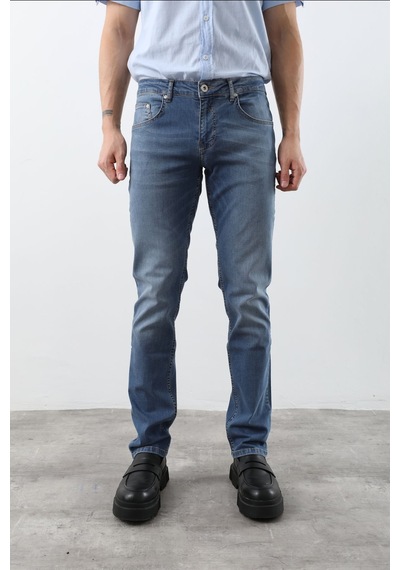 Banny Jeans Erkek Likralı Regular Fit Düz Jean Pantolon Mavi Mavi