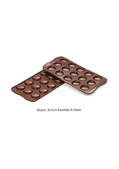 Siliko World Silikon Çikolata Kalıbı Ve Mini Makaron Silikon Kalıbı, Kahverengi Diğer