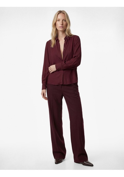 Koton Regular Fit Klasik Yaka Düğmeli Uzun Kollu Gömlek Bordo 6sak60235uw Bordo