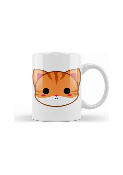 Cute Ginger Cat Kupa Bardak Porselen Karışık