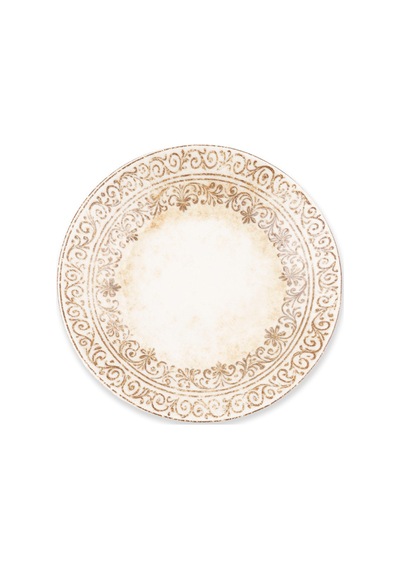 Bambum Şems Porselen Pasta Tabağı 20 Cm Çok Renkli