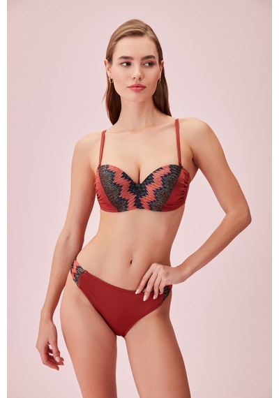 Suwen Yanı Pileli Bikini Alt Sb24560l221 Tarçın