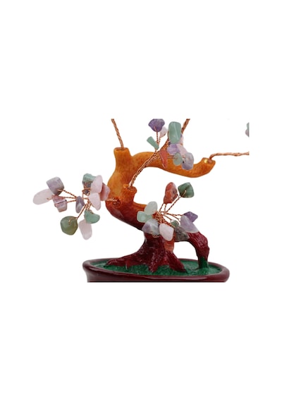 Feng Shui Doğal Kuvars Taşlı Bonsai Şans Bereket Çakra Meditasyon Ağacı Biblo Ev Ofis Hediyesi Mdl 1