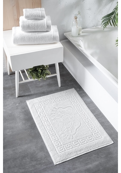 6'lı Greek Ayak Havlusu - 50x70 Cm, 245 Gr, %100 Pamuk, Spa Ve Otel Banyo Paspası, Günlük Kullanıma Beyaz