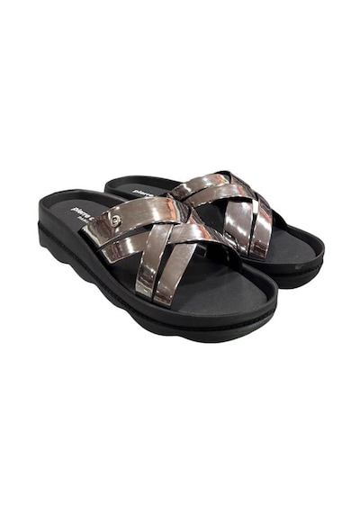 Pierre Cardin Dolgu Topuk Anatomik Taban Bayan Terlik Platin