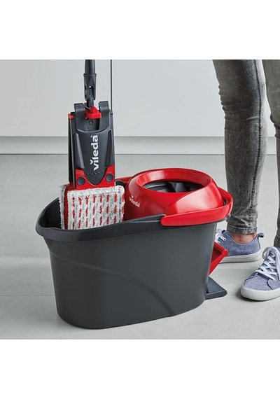 Vileda Ultramax Turbo 2 Si 1 Arada Pedallı Temizlik Seti, Mikrofiber Paspas Ve Sıkma Kovalı