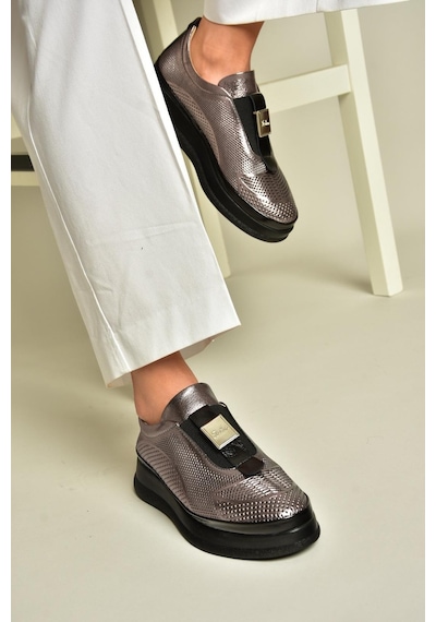 Fox Shoes U555130603 Platin Hakiki Deri Kadın Ayakkabı Platin-hakiki Deri Platin