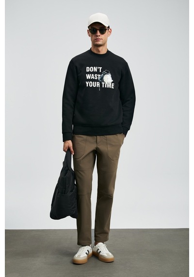 Lufian 112030173 Henry Erkek Sweatshirt Siyah