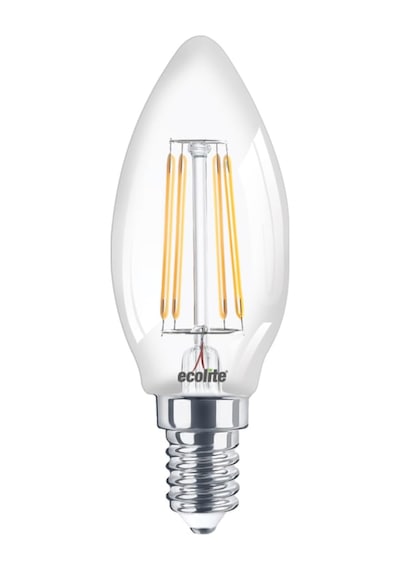 Ecolite 4w Led Filament Mum Ampul, E14 Duy, 6500k Beyaz Işık, 470 Lümen, Şeffaf Cam, Akkor Görünümlü Dekoratif L Diğer