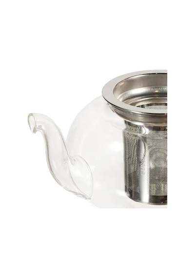 Cam Bitki Çayı Demliği 600 Ml - Çelik Süzgeçli Demlik