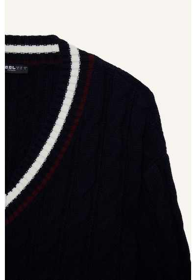 Defacto Coool Regular Fit V Yaka Kazak C7321ax25wnnv135 Lacivert