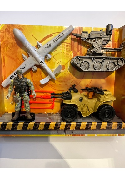 Kutulu Asker Seti Askeri Araç Tank İha 4' Lü Set