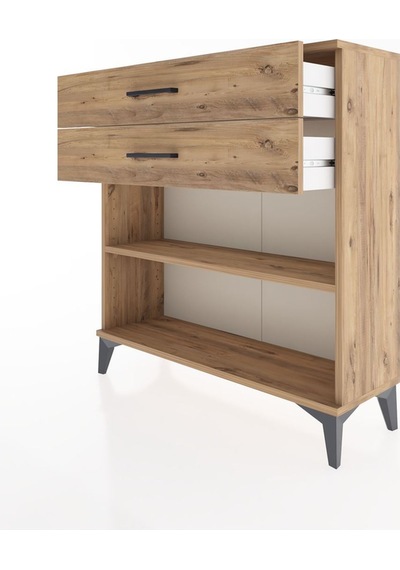 Arges Şifonyer Tek Raflı 2 Çekmeceli 88x30x96 Çam-çam Atlas Çam