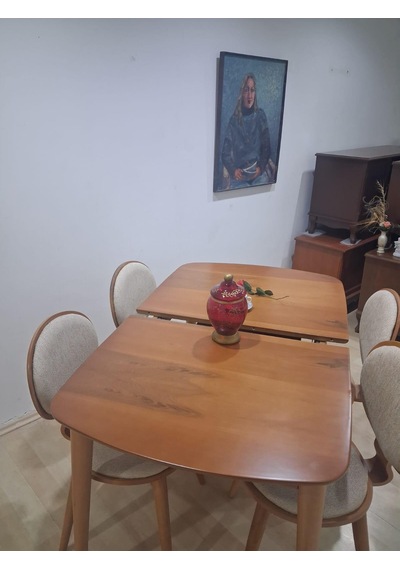 Masa Sandalye 90643 Retro Ayak Model Kayın Retro Açılır Parlak Açık Ceviz Tabla Kahverengi Masa Sandalye 90643 Retro Ayak Model Kayın Retro Açılır Parlak Açık Ceviz Tabla Kahverengi