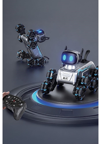 Bagajon Brb2 Aı Akıllı Robot Köpek 2.4ghz Uzaktan Kumandalı Jest Ve Ses Kontrollü 360 Akrobatik Rgb Işıklı Buhar Efektli Şarjlı Oyuncak