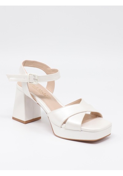 Nesil Shoes Carel 99 Sedef Çapraz Platform Kadın Sandalet