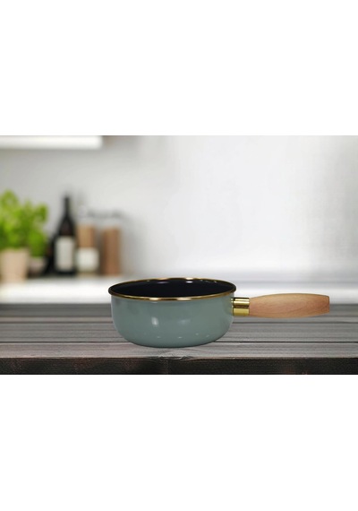 Soft Green Emaye Ahşap Kulplu Mini Tava Belirtilmemiş