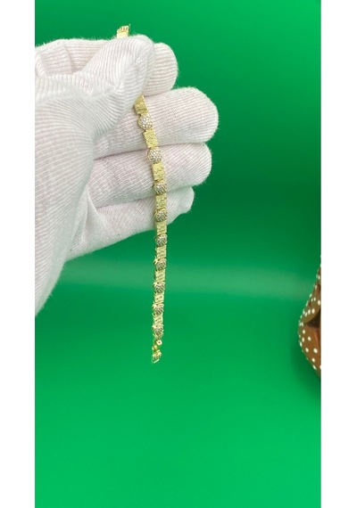 Xuping Zirkon Taşlı Kalpli Model 14 Ayar Rengi Bileklik Gold
