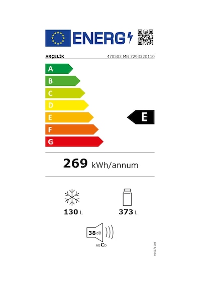 Arçelik 470503 Mb Çift Kapılı Buzdolabı