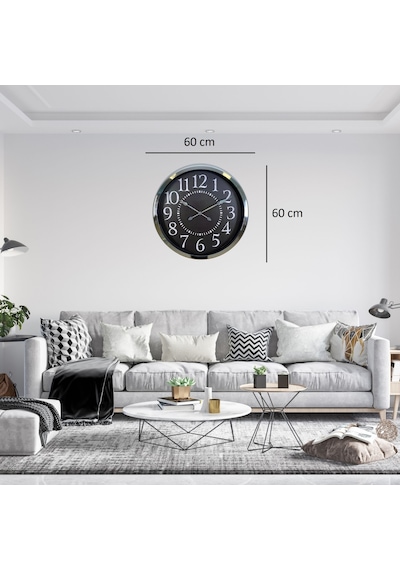 Silver Elegance Dekoratif 60 X 60 Cm Metal Duvar Saati Krom