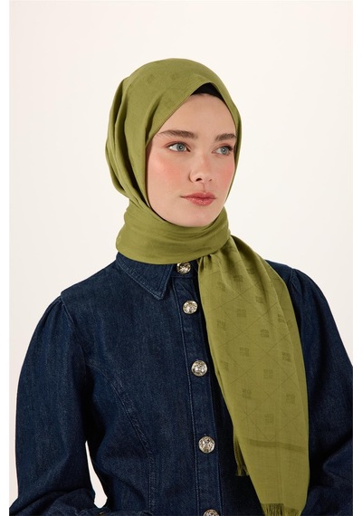 Silk Home Pamuk Polyester Liva Şal Açık Yeşil Dokulu Nefes Alan Doğal Yapılı 90x200 Çok Renkli