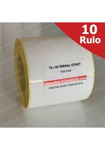 70X50 Termal Etiket 10 Rulo Barkod Etiket Kalite Barkod