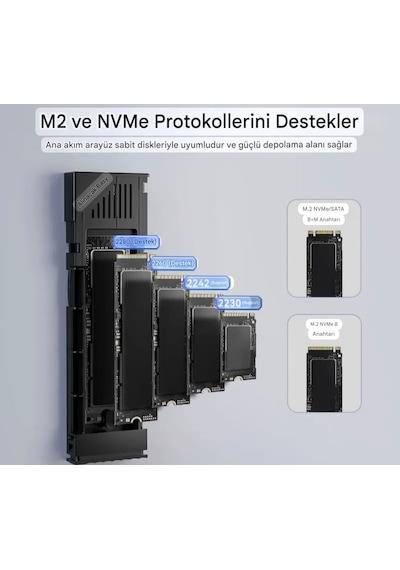 Eaget Se630d M2 Nvme+sata Muhafaza Kutusu Çift Protokol Ce Lisanslı 2280/2260/2242/2230/ 10gbps 3.2 Yüksek Hızlı Son Nesil Teknoloji Metal Sağlam Şık Tasarım