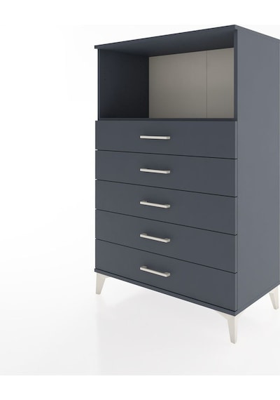 Hyperion Dolap Tek Raflı 4 Çekmeceli 88x44x134 Antrasit-antrasit Antrasit