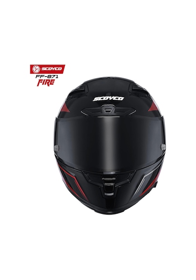 Scoyco FF-871 Fire Güneş Vizörlü Siyah Camlı Kapalı Kask Kırmızı - Siyah Scoyco FF-871 Fire Güneş Vizörlü Siyah Camlı Kapalı Kask Kırmızı - Siyah