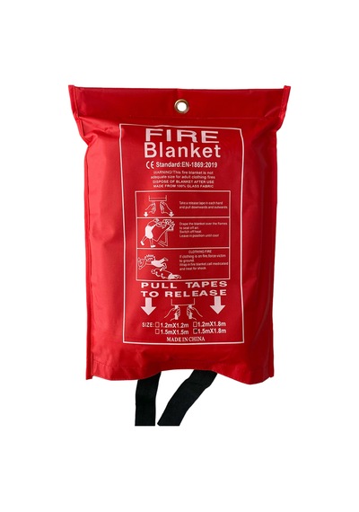 Cam Elyafı Fiberglass Yangın Battaniyesi 150x180 Cm Fire Blanket Cepli Model