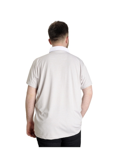 Mode Xl Büyük Beden Erkek T-Shirt Polo Yaka Çizgili Kagı 23340 Kahverengi 001