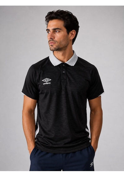 Umbro Vectör Kamp Erkek Siyah Polyester Polo Yaka Spor Tişört Tf0614