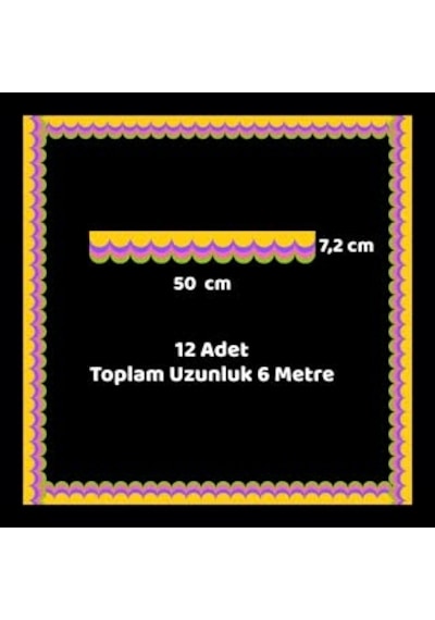 Okul Pano Kenar Süsü 03 Kırmızı Beyaz Dalga 12'li 6 Metre Tüm Yaşlar