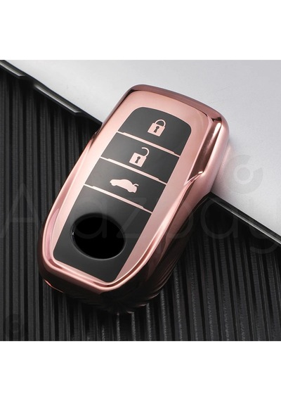Toyota Corolla Cross Yaris Cross Ch-r Prius Rav4 Camry Prado Parlak Tpu Anahtar Kılıfı Rose