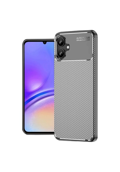 Newface Samsung Galaxy A06 Kılıf Auto Focus Karbon Kapak - Gri