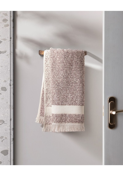 Madame Coco Brest İpliği Boyalı Yüz Havlusu - Pudra - 50x85 cm - Natural Koleksiyon Pudra
