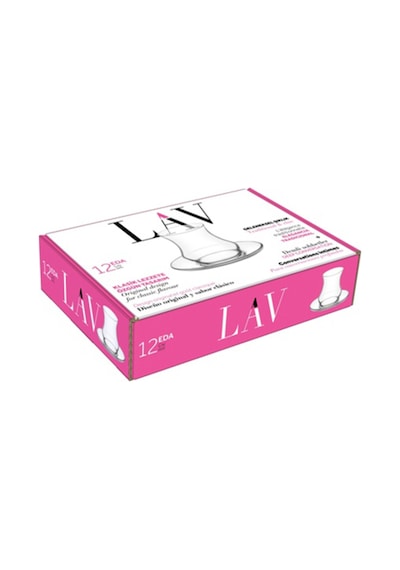 Lav Eda Cam Çay Seti 6 Kişilik 170 ml (6 Çay Bardağı, 6 Çay Tabağı)