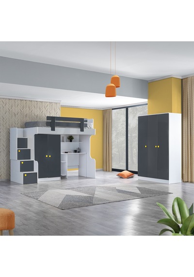 Ranza, Metris Dolap Masa 3 Kapılı Dolap 1 Adet Comfort Yatak 90 X 190 CM