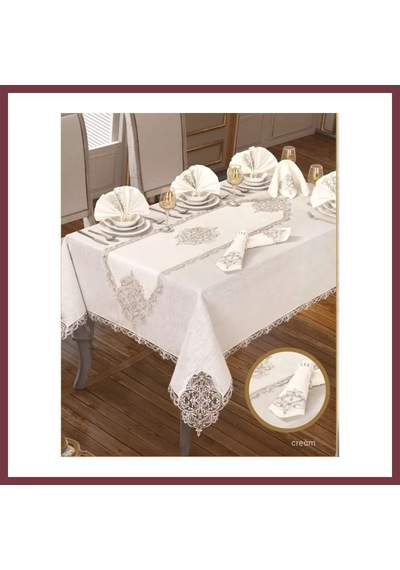 Storeşahin 26 Parça Elegant Linen Krem-gold 12 Kişilik 160 260 Cm Masa Takımı Shn0720 Krem - Gold Storeşahin 26 Parça Elegant Linen Krem-gold 12 Kişilik 160 260 Cm Masa Takımı Shn0720 Krem - Gold