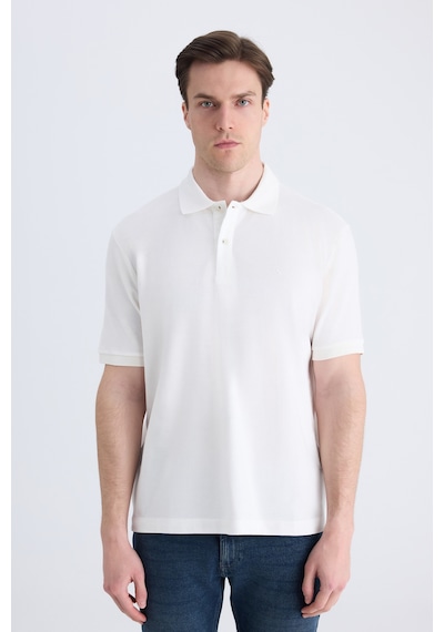 D's Damat Ds Damat Regular Fit Beyaz Pike Dokulu %100 Pamuklu T-shirt 4hc140211213m 801